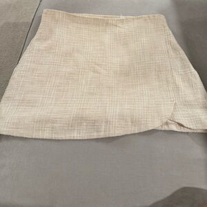 Abercrombie skort skirt cream woven texture large